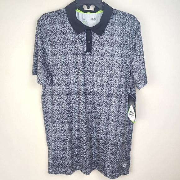 RBX Stay On Course Black/Gray Geometric Polo Men's Medium - Picture 1 of 10